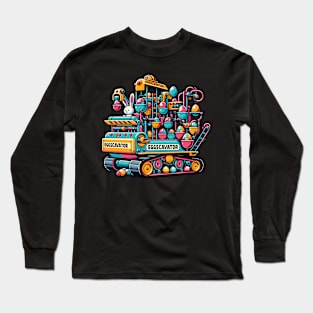 Eggscavator Ultimate Easter Egg Hunting Machine Design Long Sleeve T-Shirt